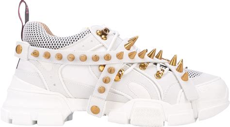 gucci spikes|Gucci flashtrek with crystals white.